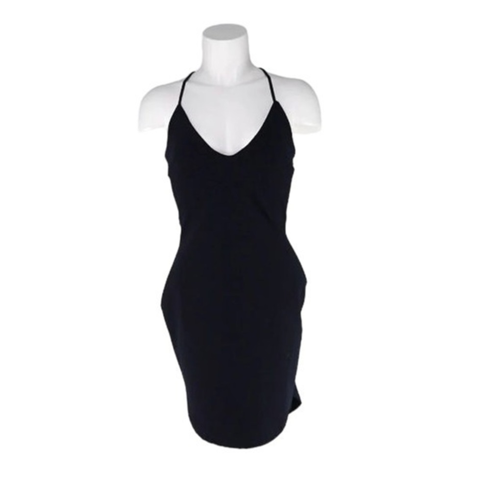 Missguided dress spaghetti strap navy blue bodycon 4